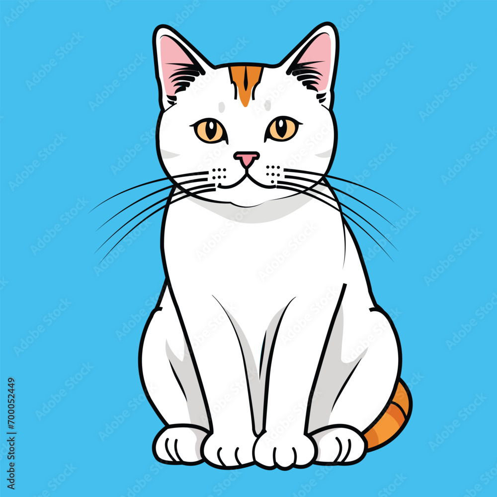 A lonely cat is sitting down A lonely cat is sitting down