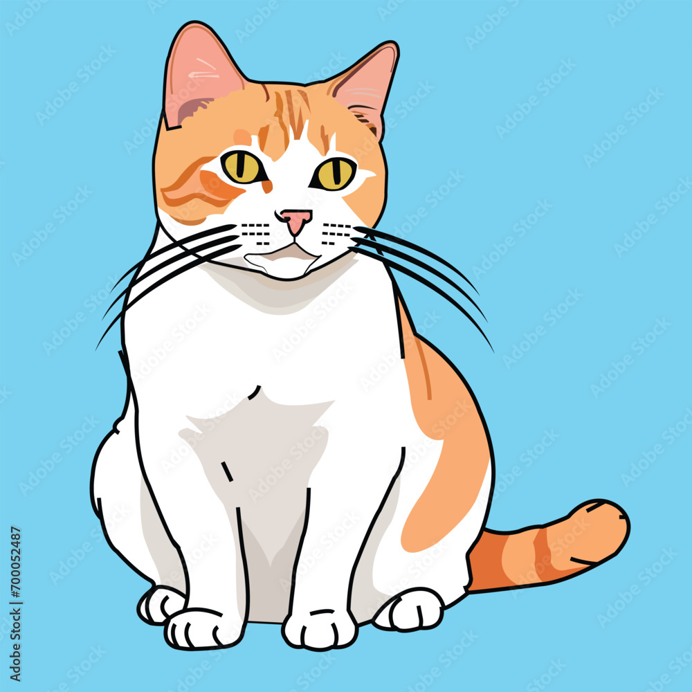 A lonely cat is sitting down A lonely cat is sitting down