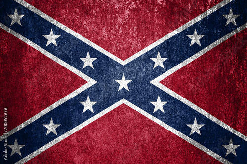 Tableau sur toile Close-up of grunge Confederate States of America flag