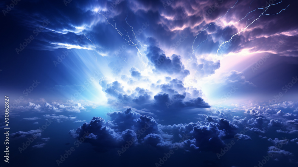 Lightning from a cumulonimbus storm cloud strikes