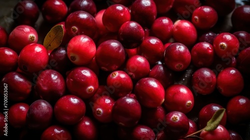 Fresh red cranberries