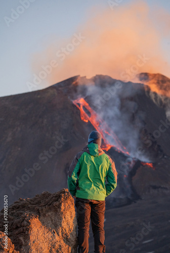 Obraz na płótnie Eruptive vent with lava emis at the top of the Etna volcano w salonie