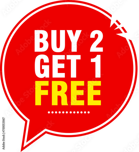 Buy two get one free tag label, buy 2 get 1 free banner