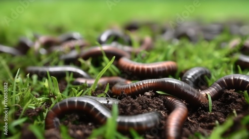 earthworms on wet soil