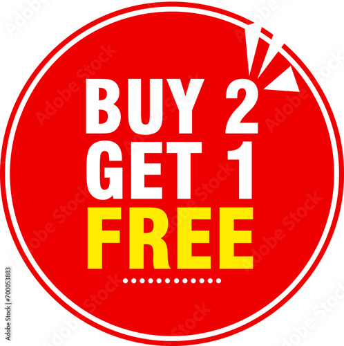 Buy two get one free tag label, buy 2 get 1 free banner