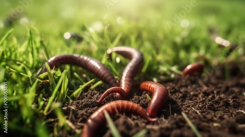 earthworms on wet soil