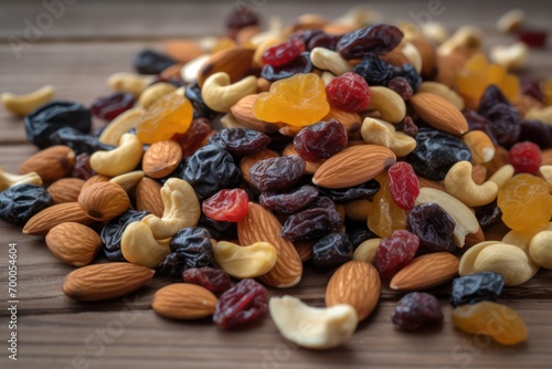 Trail mix nuts and raisins