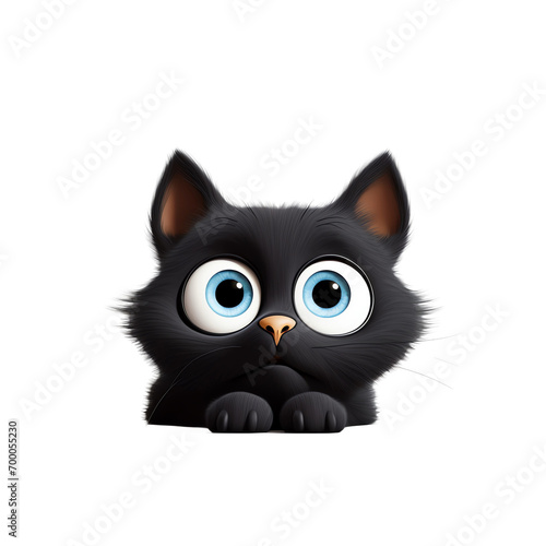 a cartoon cat with big eyes