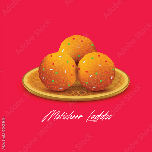  Vector illustration of indian sweet motichoor ladoo also called boondi ladoo