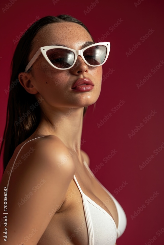Fototapeta premium Elegant sunglasses in a chic portrait