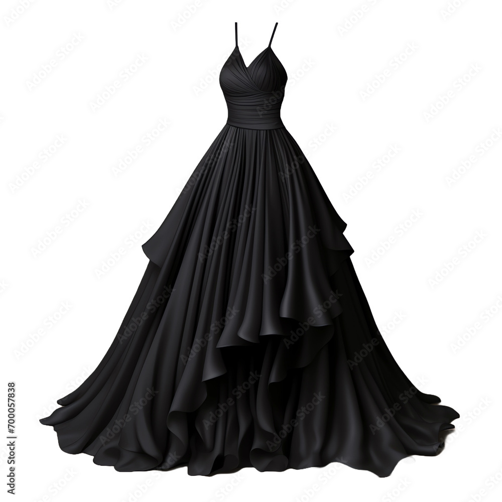 a black dress with ruffles