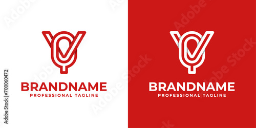 Modern Letter VQ Monogram Logo Set  suitable for business with VQ or QV initials