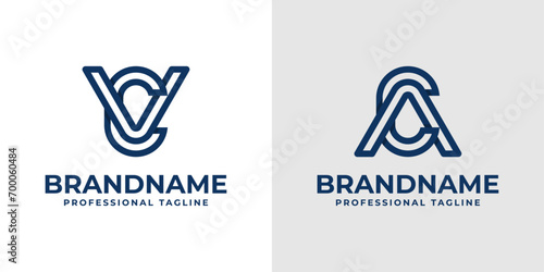 Modern Letter VC and AC Monogram Logo, suitable for business with VC, CV, AC, or CA initials
