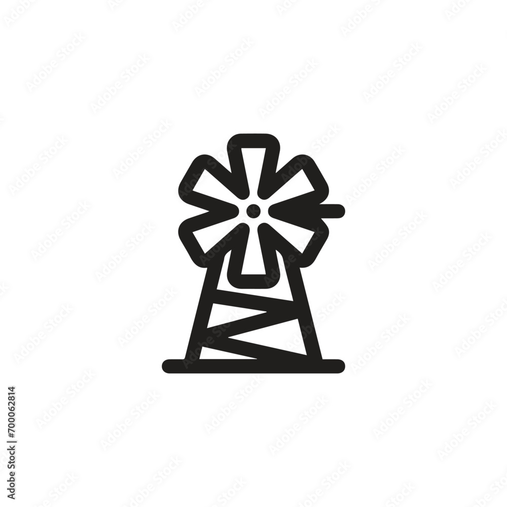 Windmill icon vector. Linear style sign for mobile concept and web design. Windmill symbol illustration. Pixel vector graphics - Vector. Windmill icon vector. Linear style sign for mobile concept and web design. Windmill symbol illustration. Pixel vector graphics - Vector.