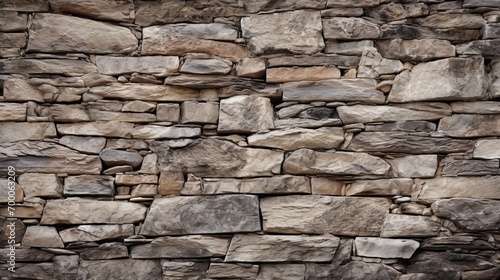 A close image of the rough texture of the stone wall