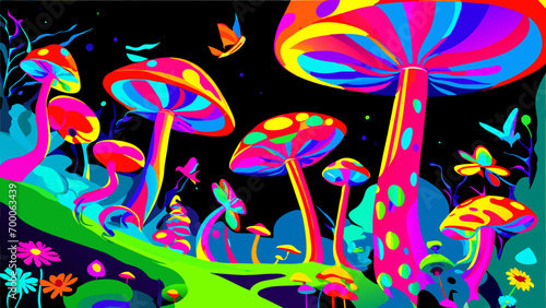 Psychedelic mushrooms vektor icon illustation