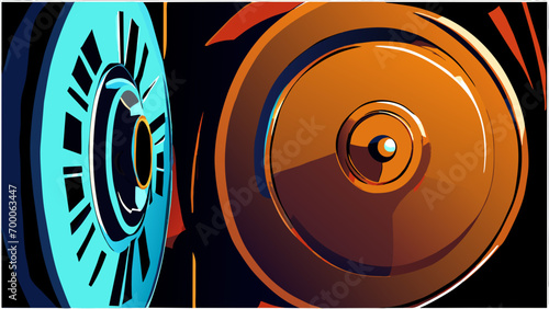 Vintage film reels vektor icon illustation