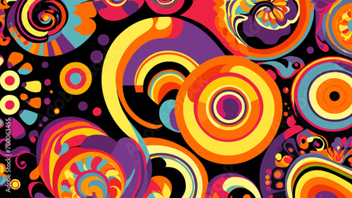 Psychedelic 60s patterns vektor icon illustation