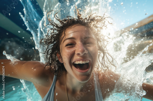 water park photo of young woman splashing © Kien