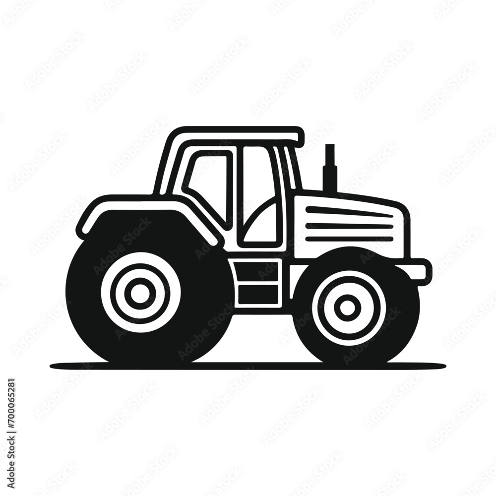 Tractor or agricultural vehicle icon. Vector illustration.