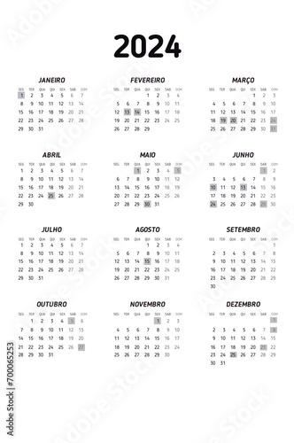 Calendário de Bolso 2024 - PT	