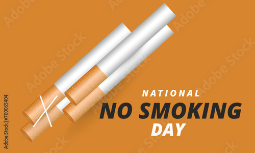 National No Smoking Day. background, banner, card, poster, template. Vector illustration.