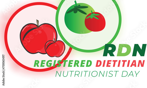 Registered Dietitian Nutritionist Day. background, banner, card, poster, template. Vector illustration.