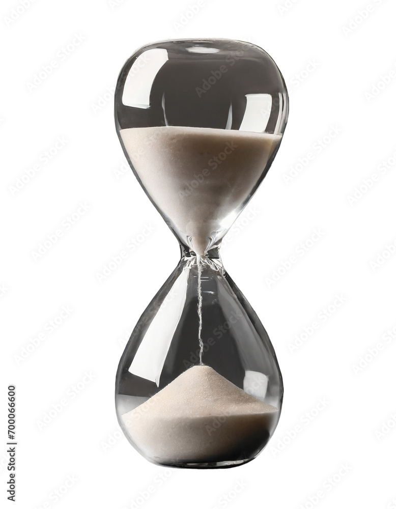 Hourglass with Running Sand - Concept of Time - Time is Money - Time is Running Out Hourglass with Running Sand - Concept of Time - Time is Money - Time is Running Out