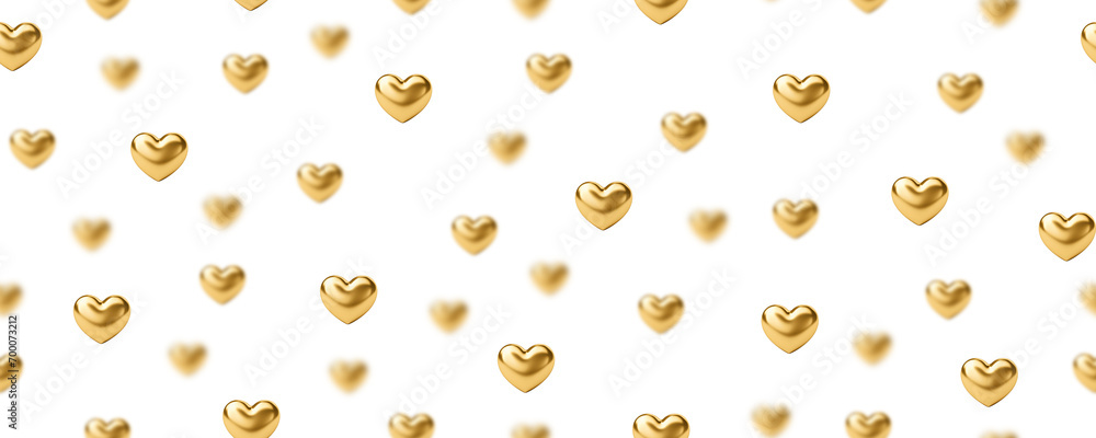 Golden Hearts Valentine's Day Seamless Background Golden Hearts Valentine's Day Seamless Background