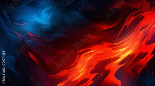 The background with abstract forms and fiery outbreaks