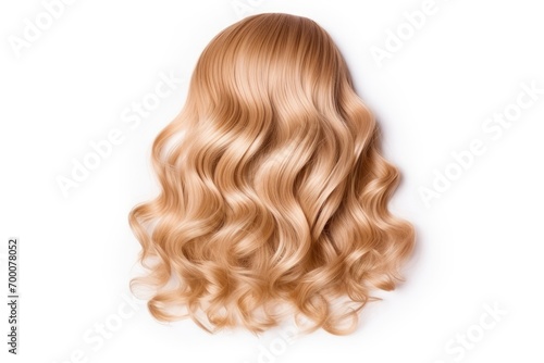 Beautiful, healthy, blond hair on white background. Hairstyling, coloring, extensions, treatment concept.