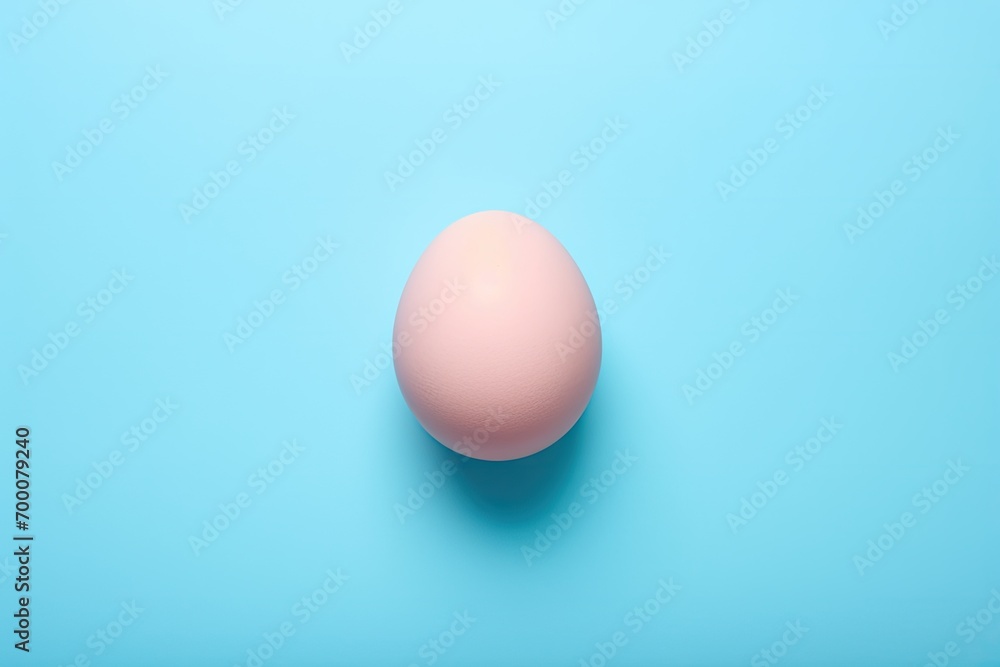 Minimal fashion concept with a pink egg on light blue pastel background, flat lay. Minimal fashion concept with a pink egg on light blue pastel background, flat lay.