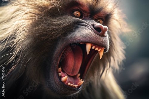 
Gelada Baboon with open mouth photo