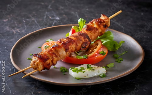 Capture the essence of Shish Taouk in a mouthwatering food photography shot photo