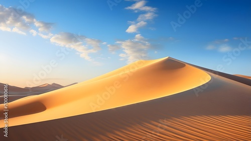 Panoramic view of sand dunes in the Sahara desert, Morocco