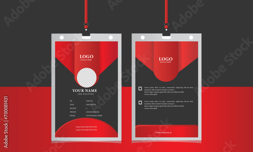 Id card for personal company office agency school collage university employed job staff brand branding identity contact as well as info member pass elegant creative minimal clean design corporate .