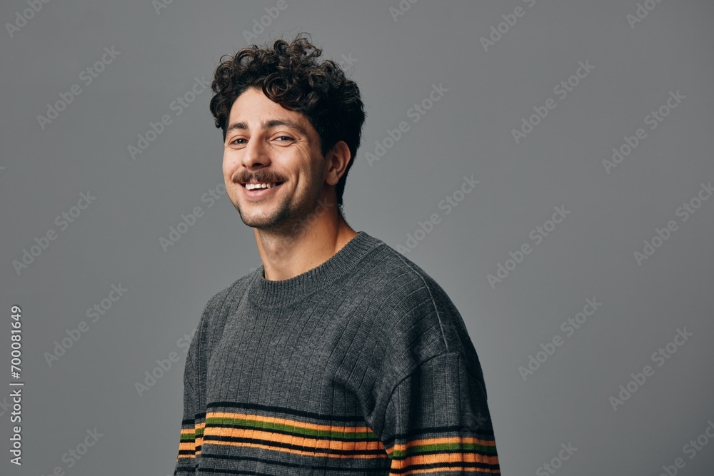 Fototapeta premium Face man portrait smile fashion hipster