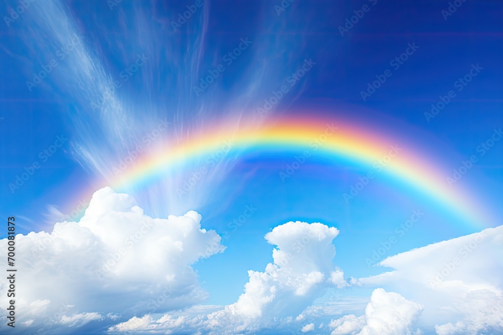 Background with sky and a rainbow.