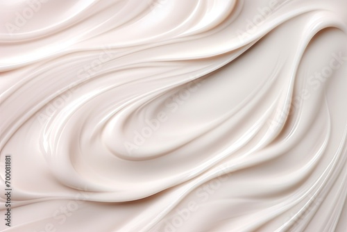Texture of skincare cream: white cosmetic lotion background. A creamy gel for moisturizing, makeup swatches in close-up.