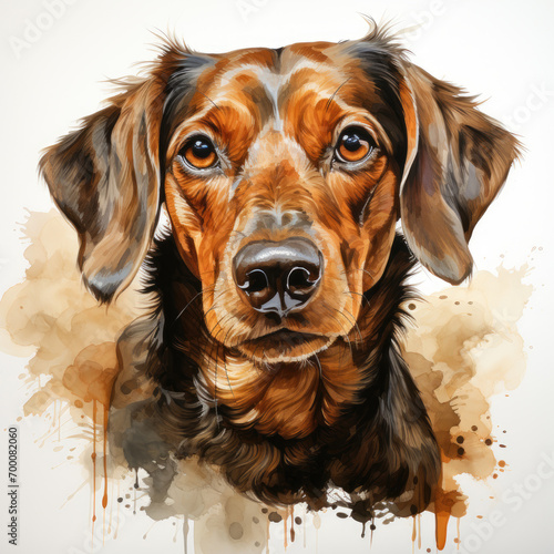 watercolor Dachshund clipart, Generative Ai