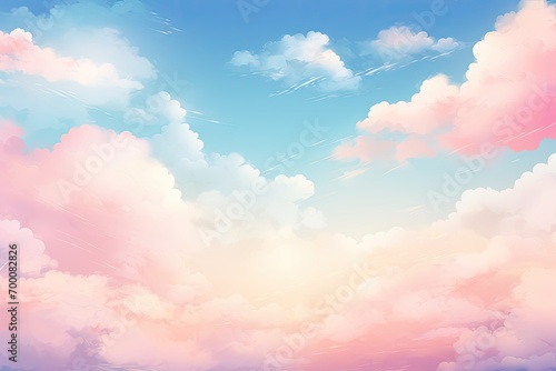 pastel colored sun and cloud background © LimeSky