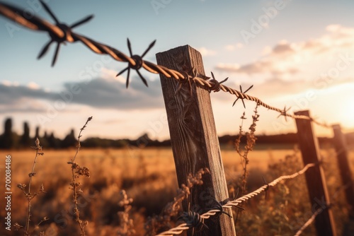 Fenced off with sharp wire photo