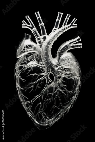 Artistic biological model of human heart. Ai generative