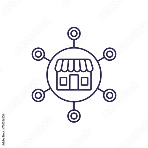 franchise line icon with a shop