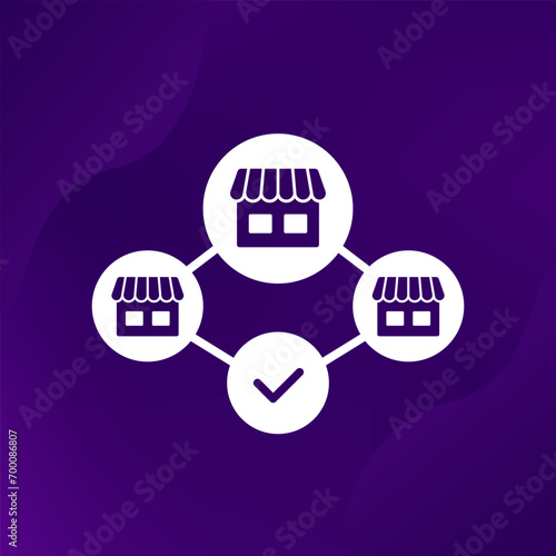 franchise vector icon with shops