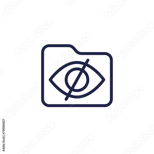 hidden folder line icon on white