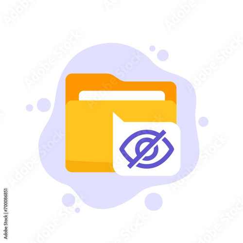 hidden folder vector flat icon