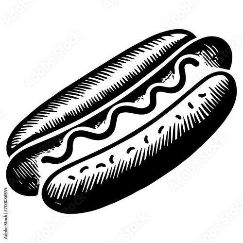 Hot Dog ,Food Doodles line , Line art , hand-drawn in the style of doodles line SVG File.