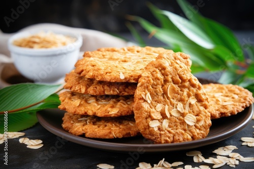 Homemade Aussie cookies ANZAC biscuits