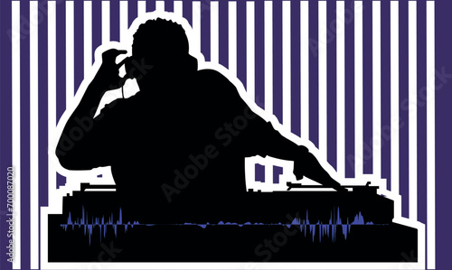 silhouette of a Dj in a nightclub